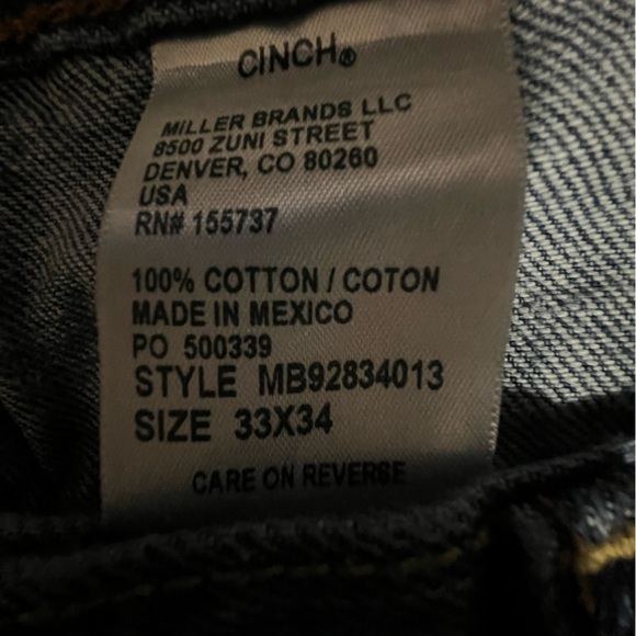 Cinch Men's White Label Stretch Mid Rise Relaxed Fit Straight Leg Jean - Picture 7 of 7